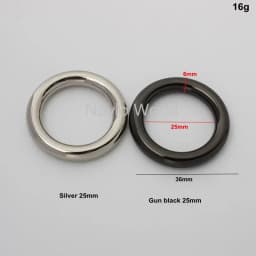 50 pieces 6 colors 6 sizes chrome color die casting O rings for woman shouldbags purse close round ring purse accessories