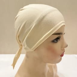 H048 Plain Cotton Tie Back Hats Muslim Turban Pure Color Stretch Inner Hijabs Underscarf Women Head Scarf Under Hijab Bonnet