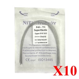 10pack AG Dental Arch Wires Orthodontic Super Elastic NITI Round Rectangle Archwire Lower/Upper 012/014/016/018/020/16x16/16x22