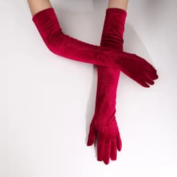 Elegant Velvet Solid 53cm Long Gloves Women Fluffy Gloves Full Finger Party Evening Dress Etiquette Stage Performance Gloves