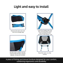 Compact and Portable Outdoor Beach Chairs / Foldable Camping Chairs, Outdoor Fishing Chairs, Family Camping Chairs, Small-Sized