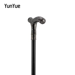 Silvery Male Eagle Head Flower Relief Walking Cane Gentleman Fashion Elegant Walking Stick Cosplay Film Props Party Walking Cane