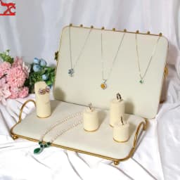 Creative Combination with Jewelry Display Case Metal Beige Suede Rack Ring Necklace Bracelet Pendant Shooting Counter Props
