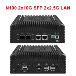 Topton Solid Firewall PC Computer Intel N150 N100 2x10G SFP or 2x10G 2x2.5G LAN Type-C 2xNVMe+SATA NAS Mini PC Home Lab Server