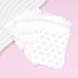 50pcs OPP Star Printed Packaging Bags Self-Adhesive Bags Jewelry Crafts Packaging Bags Transparent Packaging Ziplock Bags