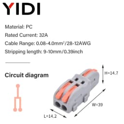 5pcs/lot Quick Wire Splice Combined Lever Connector Splitter Compact Din Rail Terminal Block Connection Clamp 1 In Multiple Out