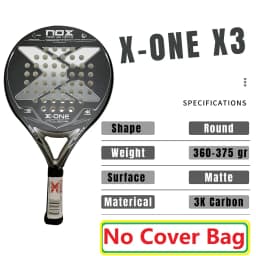 NOX AT10 ML10 3K 12K 18K 2023-2026 Padel Racket Carbon Fiber Surface with EVA Memory Flex Foam Core Lightweight Padel Racquet