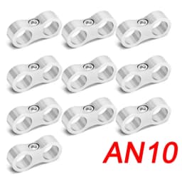 10Pcs Universal Aluminum AN4 AN6 AN8 AN10 AN12 Car Billet Oil Fuel Water Hose Tube Seprator Divider Clamp Line Separator Bracket