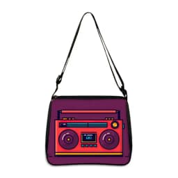 Cassette Tape Recorder Printing Handbag Back To 80s 90s Women Shoulder Bags for Travel Underarm Leisure Adjustable Crossbody Bag