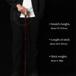 93cm Tiger-Head Resin Handle Walking Stick Men Black German Beech Wooden Walking Stick Women Red Fashionable Decorative Canes
