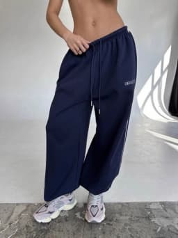 Casual Solid Color Trousers Autumn New Style Elastic Waist Lace Up Letter Embroidered Sweatpants Fashion Sports Style Pants