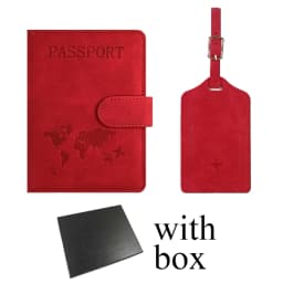 Custom Name Passport Holder Luggage Tag Gift Box Fashion DIY Travel Accessories Dropship Wholesale Engrave Logo Travel Wallet