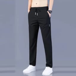 Men's Pants 2025 Summer New Black Gray Thin Business Casual Pants Outdoor Elastic Breathable Straight Leg Sweatpants