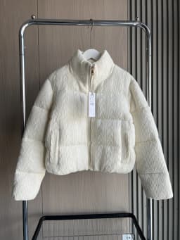 ETJ 2025 Winter new women's fresh and elegant white turtleneck knitted thick cotton jacket warm bread jacket 6318229