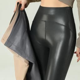 2024 Fall Winter High-Grade Fleece PU Leather Leggings Women High Waist Hip Lift Tight Sexy Faux Leather Warm Leggings