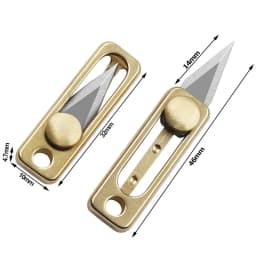 Mini Brass Stainless Steel Knife Portable Utility Knife Survival Safety Knife Keychain Pendant Small Tool Envelope Bottle Opener