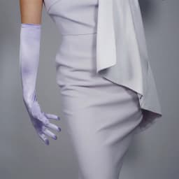 Lavender Satin GLOVES Stretch Silk Elbow 50cm 20" Long Opera Evening Halloween Cosplay Costume Wedding Bridal Fashion Glove