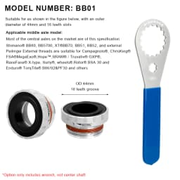 RIDERACE Bicycle Bottom Bracket Wrench Removal Tool Bike BB Remover 39/41/44/46/49mm For Shimano BBR9000 SRAM IXF DUB BSA30