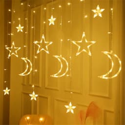 3.5M Christmas LED Star Moon Curtain String Light 220V EU Plug 8 Modes Fairy lights Garland for Home Party Wedding Holiday Decor