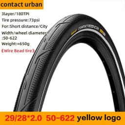 Continental Contact Urban 28/29 Inch Bicycle Wire Bead Tires 40/42/47/50/55-622 180 TPI MTB E-Bike Tyre With Reflective Strips