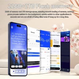 K-Touch Smartphone Android For M18 Pro Max 5G Cell Phone Mobile Phones 7.3 Inch Full Display 22GB RAM 2TB ROM 48MP Camera 7800mAh Battery Face ID 5G Dual SIM Unlocked GSM Android 15 Cell Phone with GPS WiFi