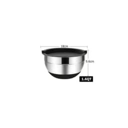1/6PCS Silicone Bottom Thickened with Lid Cooking Basin Stainless Steel Egg Beating Basin Salad Mixing Basin Kitchen Baking