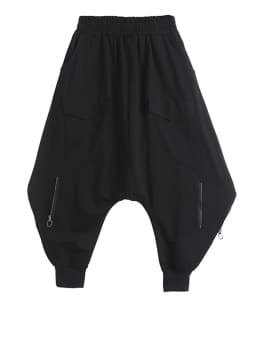 [EAM] High Elastic Waist Black Brief Long Harem Trousers New Loose Fit Pants Women Fashion Tide Spring Autumn 2026 1DC778
