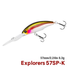 TSURINOYA Dive 2-4m Suspending Minnow 57mm 8.3g EXPLORERS 57SP Long Casting Pike Bass Fishing Lure Artificial Hard Bait Jerkbait