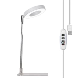 Full Spectrum Fill Light LED Grow Lamp for Indoor Solar Plants with Adjustable Height, 3/9/12H Timer 10-Level Dimming for Garden
