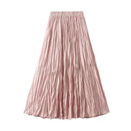 Light Luxury Irregular Slimming Pleated A-line Skirt for Women High Waist Solid Color Loose Fashion Skirts Casual Spring New