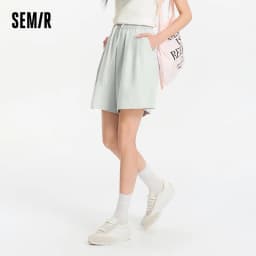 Semir Womens Shorts 2026 Pleated Texture Draped Elastic Waist A Line Loose Casual Style