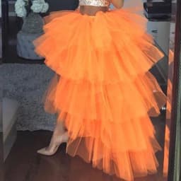 Lavender High Low Tulle Skirts 2024 High Street Custom Made Long Tiered Tulle Skirt Women To Party Female Maxi Tulle Skirt