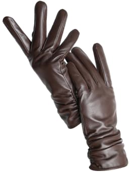 Simple Women's Gloves Winter Warm Plus Velvet Short Thin Touch Screen Gloves Driving Color Women's Leather Gloves High Quality