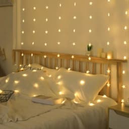 1pc 72LED Star Curtain Lights Charming Fairy Tale Star Shape Hanging Lamp Perfect For Bedroom Wall Courtyard Wedding Party Decor