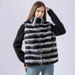 Top Selling Rex Rabbit Fur Coat Women | Chinchilla Color Warm Stand Collar Knit Jacket | Limited In Stock 250409