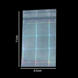 50pcs Holographic Shiny Transparent Plastic Bag Self Sealing Colorful Jewelry Bag for Necklace Bracelet Gift Packag Storage Bags