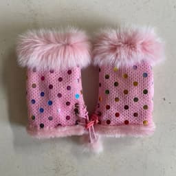 Female Rabbit Hair Wrist Gloves Fingerless Computer Typing Mittens Winter Women Suede Leather Warm Thick Cashmere Gloves G58