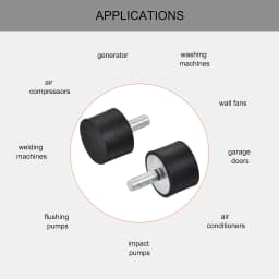 6pcs M4 M5 M6 Male Thread Rubber Shock Absorber Crash Pad Damper Bobbin Mount Isolator Rubber Mounts Vibration Isolators Type VD