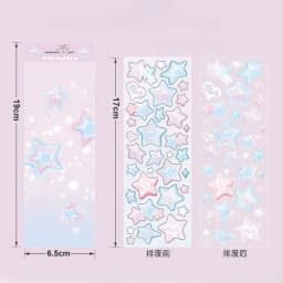 1 Sheet Cute Colorful Star Pattern Stickers DIY Scrapbooking Sticker Kpop Idol Photo Card Deco Materials Korean Style