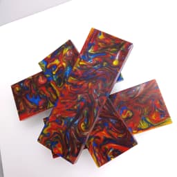 2pcs Red Mixed Resin Material for DIY Knife Handle Making Material Compound Resin Material Slingshot Handle Material 120x40x8mm