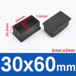 Black Square Silicone Chair Leg Caps PVC Soft Rubber Pipe Sleeve Tube Cap Non-slip Table Foot Dust Cover 10x10mm-45x75mm