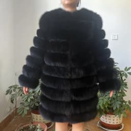 NEW 4in1 Real Fox Fur Long Coat Winter Coat for Women Jackets Vest Winter Outerwear Women Fox Fur Coat High Quality Fur Clothes