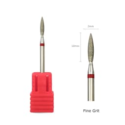 HYTOOS 2mm Long Flame Cuticle Clean Nail Drill Bit, Titanium Russian Diamond Nail Bits Dead Skin Nail Cleaner Accessories Tool