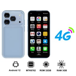 SERVO Mini Smartphone 4G LTE 3.88" Android 12.0 6GB+128GB Dual SIM Face Unlock OTG GPS WiFi Play Store Backup Small Mobile Phone