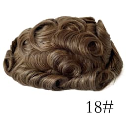 Human Hair Hairpieces Thin Skin PU Replacement System Human Hair Men Toupees