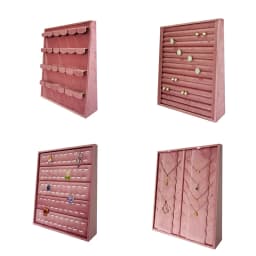 High End Pink Velvet Jewelry Display Props Ring Earrings Holder Necklace Bracelet Tray Organizer Jewelry Store Window Display