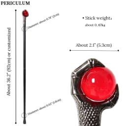 10 Colors Silver Alloy Dragon Claw Crystal Ball Walking Cane Detachable Vintage Walking Stick Cosplay Party Prop for Men Women