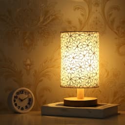 2/1PC Solid Wood Night Lamp Linen Table Lamp LED Desk Lamp Eye Protection Nightstand Lamp USB Powered Beside Lamp Bedroom Decor