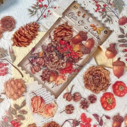 40 sheets Autumn Leaf Mushroom Theme Stickers pack Journal Diy Scrapbooking Supplies Diary Album Aesthetic Stationery Sticker