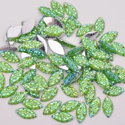 JUNAO 100pcs 7*15mm Crystal AB Flatback Rhinestone Horse Eye Decoration Crystal Stones Non Hotfix Resin Strass for DIY Crafts